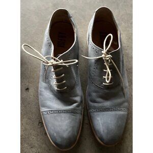 JD FISK Men’s Size 10 Blue Light Leather Suede Sole Lace up OXFORD SHOES